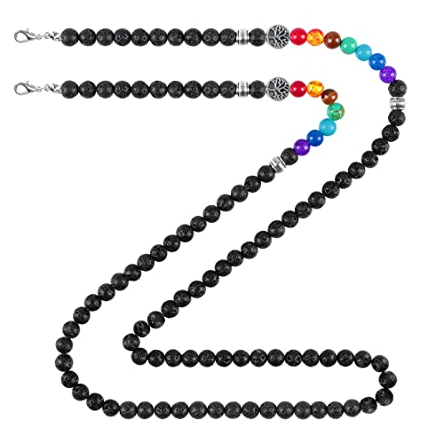 Ucharmbead Eyeglasses Chain Sunglasses Chain Chakra Lava Stone Beaded Mask Lanyard Face Mask Holder Necklace For Women Men Tree Of Life #TOP22