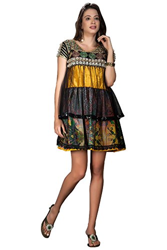 Robe femme multicolore taille 50 coupe fluide anti-complexes - 3