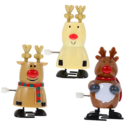 ibasenice 3Pcs Wind Up Santa Claus for Adorable Plastic Christmas Playthings Fun Holiday Decor Engaging Christmas Safe and Comfortable Design