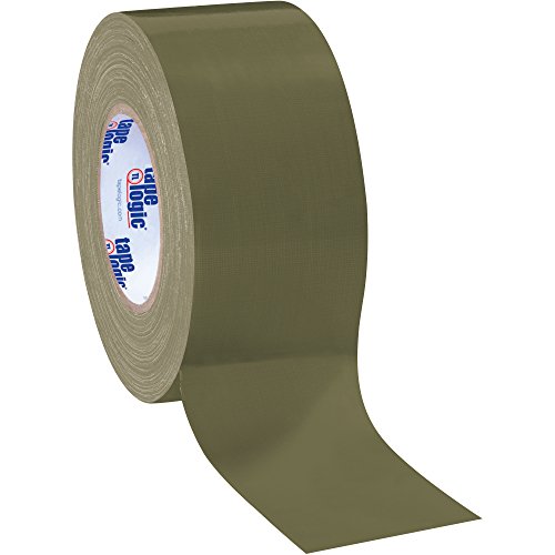 Image of Aviditi (16 Rolls) Tape Logic 3 Inch x 60 Yards Multipurpose Duct Tape, Olive Green, 10.0 Mil Thick - for Temporary Repairs, Labeling, Patching, Marking and Social Distancing