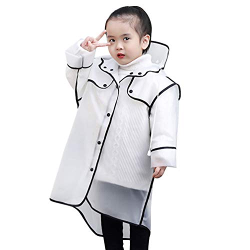 Poncho de chuva infantil KESYOO com capuz transparente reutilizável para crianças em geral protetor