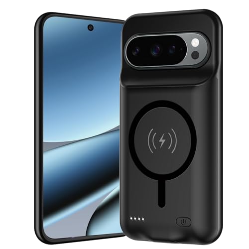 YINGYKJ Battery Case for Pixel 9/10 Pro XL, Upgraded 10000mAh Battery Pack Rechargeable Charger Case with Wireless Charging Compatible for Pixel 9/10Pro XL(6.8 inch) External Charging Cover(Black)