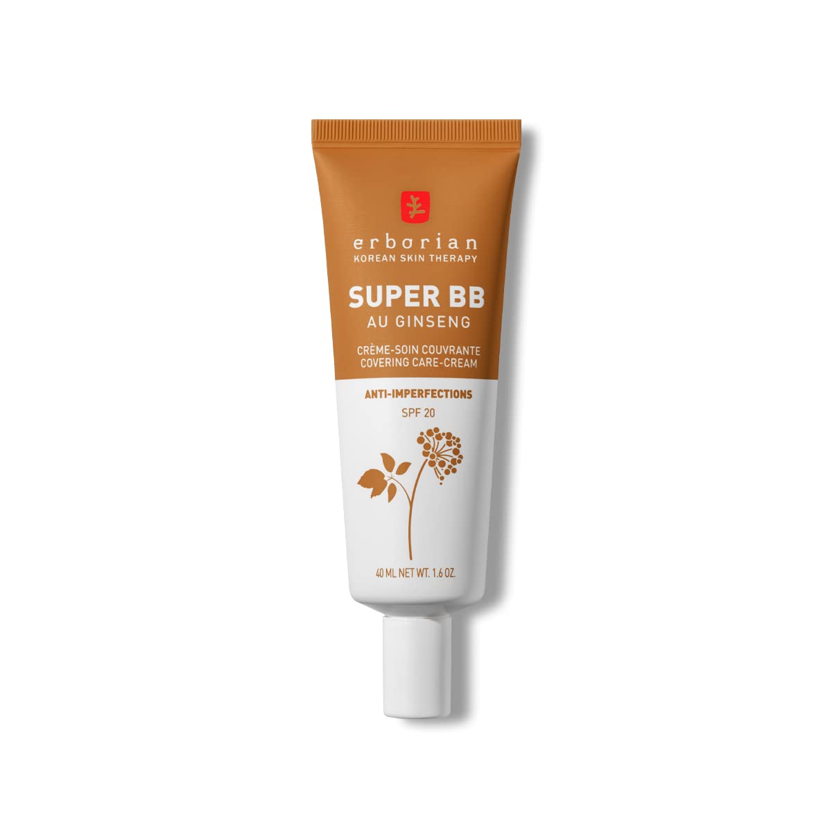 ErborianSuper BB Cream with Ginseng - Full coverage BB cream for acne prone skin - Caramel 40ML