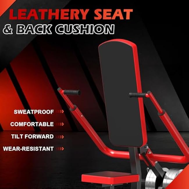 15¡ã Backrest Seated Dip Machine Tricep Bicep, GYHPD Tricep Bicep Press Down Machine, Triceps Bicep curl Workouts with Cable Bar, Plate Loaded Dip Machine Exercise for Triceps Biceps Chest Training