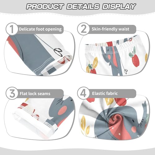 Toddler Girls Leggings Printed Yoga Pants Leggings Elephants Apples for Kids3