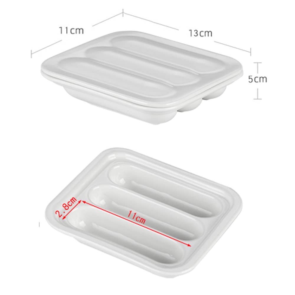 Molde de Salchicha de 3 Cavidades Antiadherente de Porcelana Blanca, Juego de 2