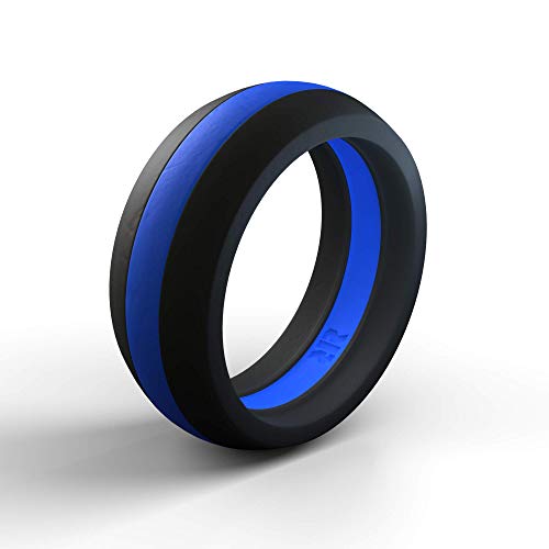 Anillo de silicona azul línea delgada miniatura 4