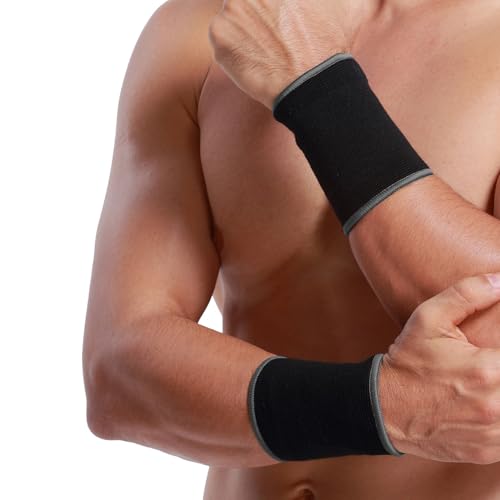 NEOtech Care Handgelenkbandage - elastisches und atmungsaktives Strickgewebe für Tennis, Fitnessstudio, Sport (Schwarz, 1 Paar, Größe XL) NEOtech Care Handgelenkbandage - elastisches und atmungsaktives Strickgewebe für Tennis, Fitnessstudio, Sport (Schwarz, 1 Paar, Größe XL)