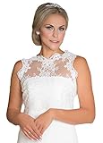 Schicker Bolero Unbekannt Spitzenbolero Cape Kurzarm Spitze Spitzenjacke Bolero Stola Brautjacke Ivory Creme Jacke Brautbolero Spitzenjächcken (42)