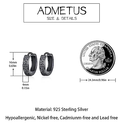 Pendientes de aro ADMETUS de plata esterlina 925 con relieve celta 2