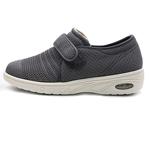 Tênis feminino Diabetic para caminhada, ajustável, para atividades ao ar livre, recuperação, fácil d