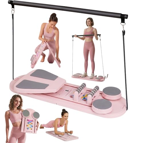 Pilates Board Reformer 8-en-1 Saha pliable avec bandes de résistance et timer