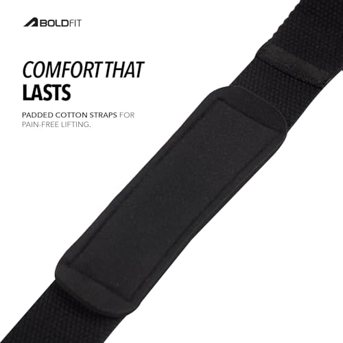 Image of Boldfit Weight Lifting Straps Wrist Supporter for Gym Training, Deadlift Grip Heavy Workout Accessory for Men & Women, Strength Training Weightlifting Strap - 1 Pair - Black