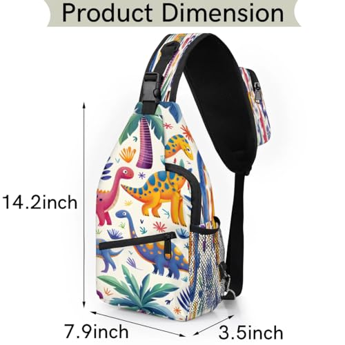Bolso crossbody unisex con diseño de dinosaurios miniatura 2