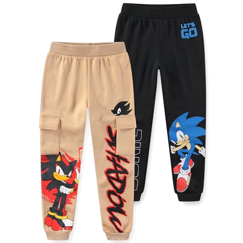 SEGA Sonic The Hedgehog Boys 2 Pack Pants for Little to Big Kids (Size: 4-12)