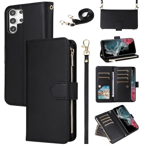 La mejor selección de Samsung 26 Pies . 44 Furill - Funda tipo portafolios para Samsung Galaxy S26 Ultra 5G con correa de muñeca, correa de hombro cruzada, cierre, tarjetero, tarjetero, protector para teléfono S26ultra S...