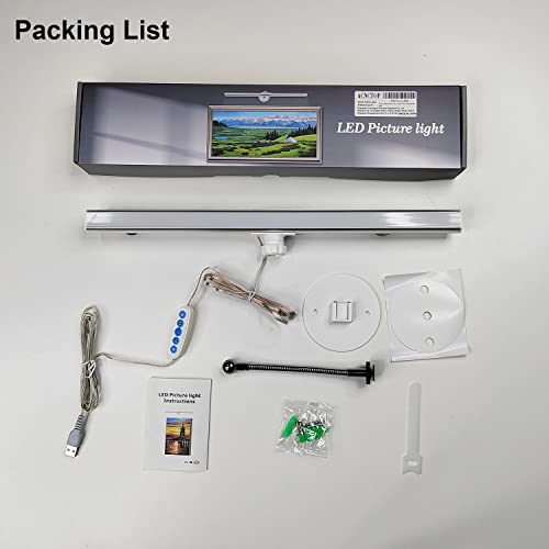 Acnctop Picture Light Art Wall Sconces - Dimmable 3200K-6500K 10 Watt Usb Power Supply Led Display Lights For Picture Frame Artworking Portrait Gallery Tapestry Wall Art Light #TOP5