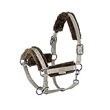 hochwertige Glossy-Oberfläche innen reißfestes Gurtband, weiche und pflegeleichte FauxFur Lammfell-Imitat-Polsterung die Polster sind an Nasen-,Genick und Backenstücken abklettbar und waschbar, Dornschnallenverschlüsse beidseitig zum optimalen Zentrieren weitere Verstellmöglichkeit im Kinnbereich, schwarz satinierte Beschläge , ,