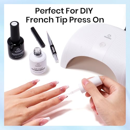 Image of Beetles Builder Gel and Extra Glossy Top Coat No Wipe for Nails with Nail Brush, 15ml Low Heat Hypoallergenic Clear 7 in 1 Builder High Shine Long Lasting Top Coat Gel Nail Polish