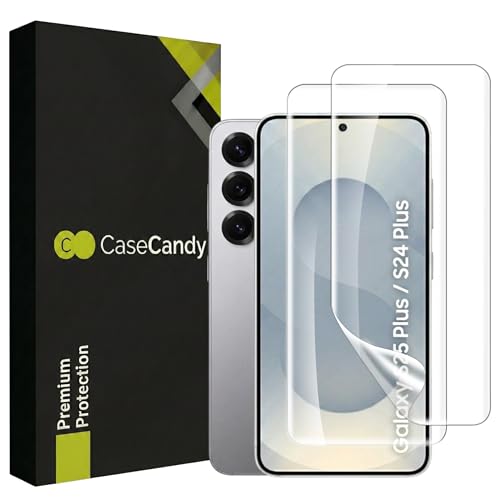 Image of Casecandy - (2 Pack Screen Protector for Samsung S25 Plus and Samsung S24 Plus | Transparent Screen Guard For Galaxy S25 Plus /S24 Plus - Fingerprint Support /HD