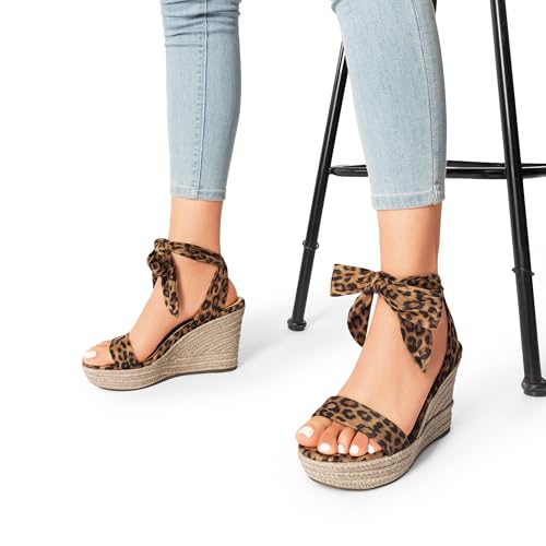 Image of DREAM PAIRS Women's Espadrille Wedge Sandals | Espadrilles wedges tie lace up sandals,Ankle strap platform dressy shoes,Comfortable open toe sandals