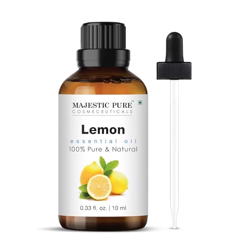 Majestic Pure Lemon Essential Oil - 100% Pure Lemon Oil for Aromatherapy, Massage & Topical Uses...