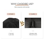 MERISIHAIR Long Black Wig with Bangs,26 Inches Synthetic Wavy Bang Black Wigs for Women, Women Long Curly Heat Resistant Black Hair Wig,Cosplay Selena Black Wig - Image 5