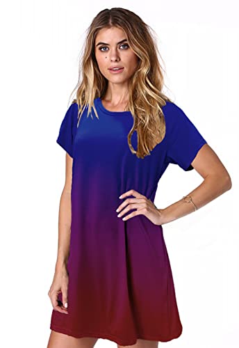 Image of Alaster Women's Casual Summer T Shirt Dress Loose Short Sleeve Tunic Dress with Pocket for Women