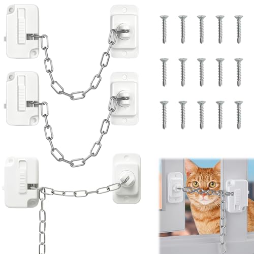 Fenstersicherung Kinder Ohne Bohren, 3 Stück Fenstersicherung Kette,...