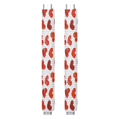 Roses Black Red Refrigerator Handle Covers Set of 2 Romantic Washable Kitchen Appliance Handle Covers for Stove Oven Dishwasher Fridge Handle Cover Kitchen Accessories