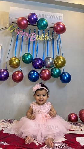 Image of Multi Chrome Balloons, 50pcs 50 Pcs Shiny Multicolour Chrome metallic Balloons for Birthday, Anniversary, Engagement, Wedding, Baby Shower, Festival Party Decorations (50 Pcs, Multi Ch)