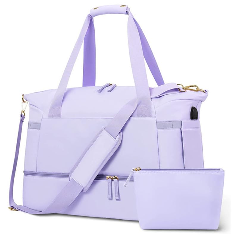 Loncheras Y Termos, Sports Bolsa de Fitness, Bolsa de Viaje Impermeable de Gran Capacidad Con Puerto de Carga USB Tipo de Cremallera Diseño Separado en Húmedo y en Seco Bolso Unisex...