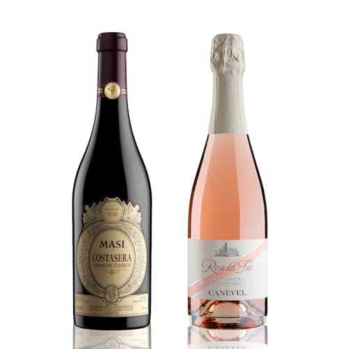 AMARONE & ROSÉ | MASI COSTASERA 2020 Amarone della Valpolicella Classico DOCG | CANEVEL ROSA DEL FAÈ 2024 Spumante Rosé Marzemino Millesimato Brut | 2 bottiglie da 750 ml
