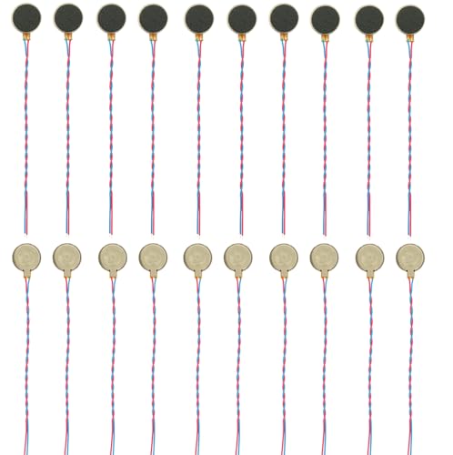 MTDELE 20Pcs Mini Vibration Motor 10x3mm DC 3V 12000rpm Micro DC Vibrating Motor Compatible with for Mobile Cell Tablet Phone Pager Electronic DIY with 50mm Wire