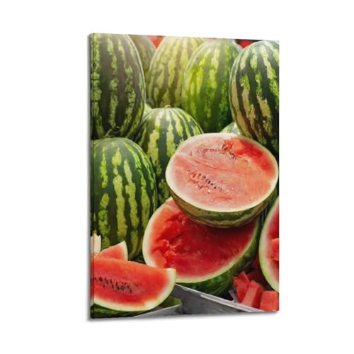 Pastèque au stand de marché toile QXYUIN pour cuisine lumineuse