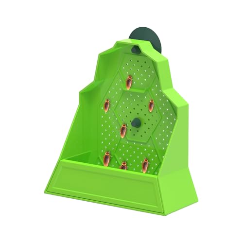 LURMMUE Reptile Corner Insect Feeder with Suction Cup – Smooth Wall Anti-Escape Feeding Bowl for Gecko, Frog, Chameleon – 5.5