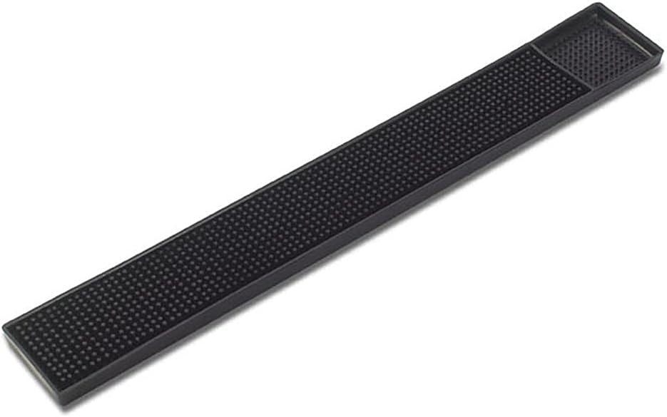 Shoppers Hub PNQ Anti Slip PVC Rubber Anti Skid Bar Mat Beer Bar Service Anti-Spill Beverage Mat for Ideal Use in Home Bars, Cafes, Pubs, Hotels and Restaurants - Rectangle Strip Black Color - Size 60cm x 8cm with 2cm Height (Pack of 1 Piece)