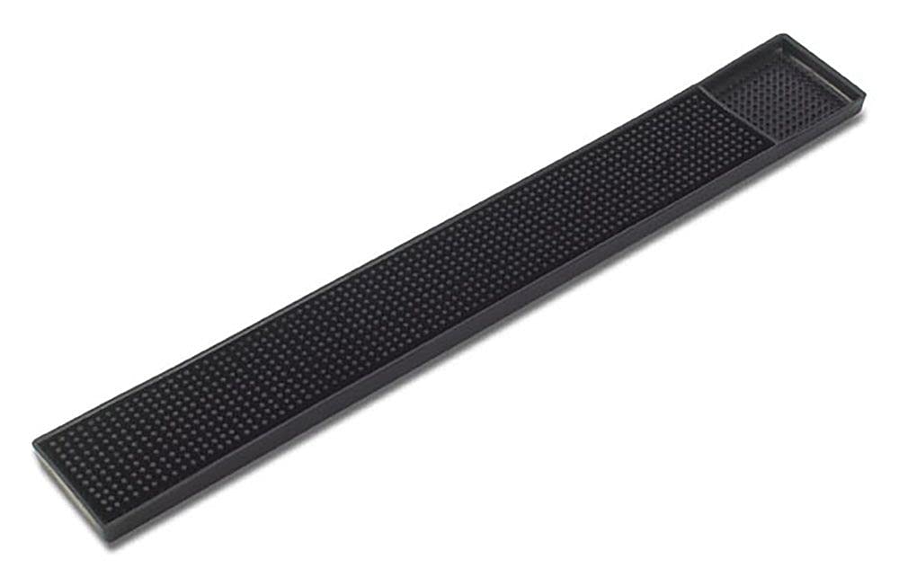 Shoppers Hub PNQ Anti Slip PVC Rubber Anti Skid Bar Mat Beer Bar Service Anti-Spill Beverage Mat for Ideal Use in Home Bars, Cafes, Pubs, Hotels and Restaurants - Rectangle Strip Black Color - Size 60cm x 8cm with 2cm Height (Pack of 1 Piece)