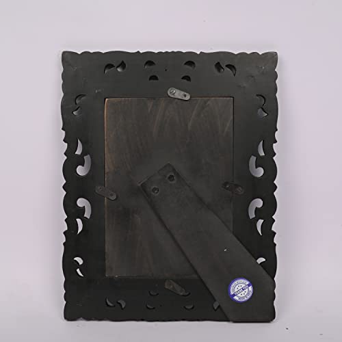 Samhita Mango Wood Scroll Design Picture Frames Black, Photo Frames With Real Glass For Pictures For Table Top Display Perfect For Group/Family Photos #TOP4