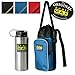 TrailMax 500 Series Water Bottle Horse Saddle Bag; Insulated & Padded Drink Holder; Western & endurance Saddle Water Carrier; Saddlebag w/ 1 Liter Stainless Steel Water Bottle; Black & Sand