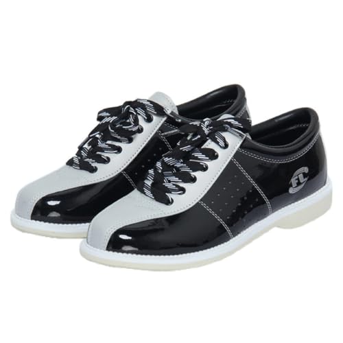 Image of VEACAM Bowling Shoes for Mens Women, Bowls Fitness Trainers Fashion Comfortable Sneakers for Left or Right-Handed Beginner,Black,9.5 UK