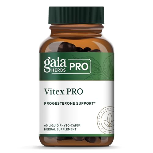Gaia Herbs Pro Vitex PRO- Supplement Supports Normal Menstrual Cycle & Healthy Menopause* - Progesterone Support Supplement* with Organic Chaste Tree Berry Extract - 60 Liquid Phyto-Caps (30 Servings)