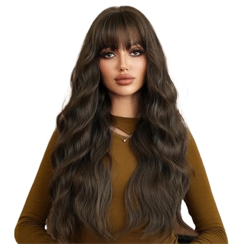 Perruque femme cheveux longs bouclés naturelle contre la perte de volume