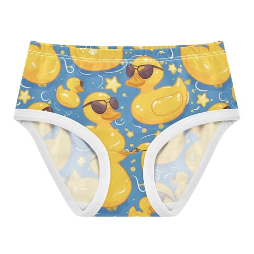 Wusikd Yellow Ducks Girls' Underwear Cotton Stars Swirls Girls Briefs Soft Toddler Underwear 2T