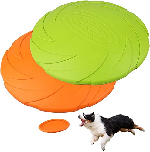 2 pacote de frisbees para cães de 7 polegadas, disco voador para cães, brinquedos para cães duráveis