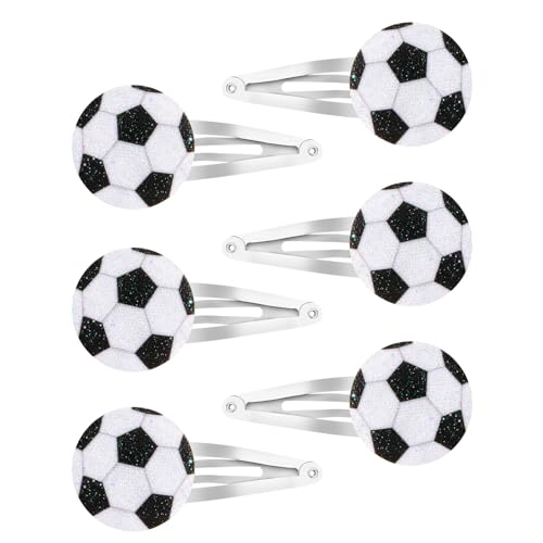 Pinzas de cabello con diseño de fútbol 6 piezas miniatura 1