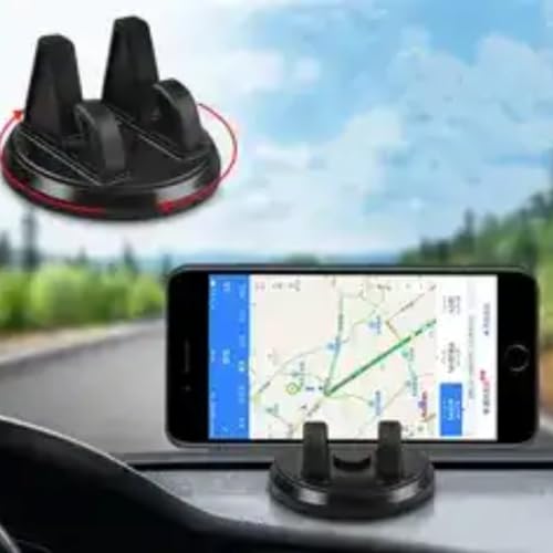 Image of Rotable Mobile Phone Stand | Desktop Phone Holder | Rotation Car Dashboard for Desk, Bed, Table, Office, Video Recording, Home & Online Classes. (Center Mobile Holder)