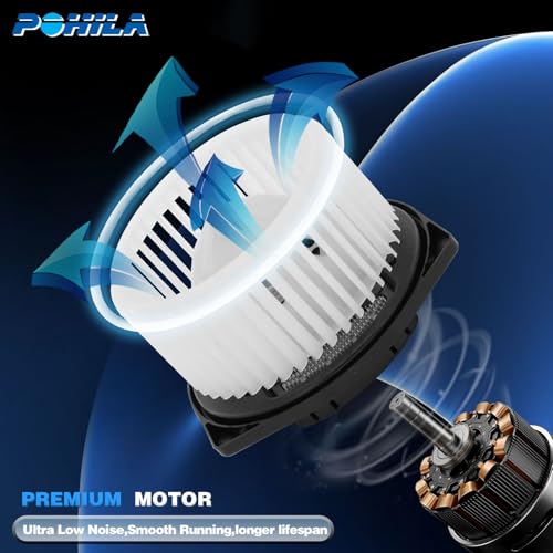 Image of HVAC Heater Blower Motor Assembly with Brushless Motor Replacement for Infiniti & Nissan Vehicles - QX56 2011-2013, QX80 2014-2023, Armada 2017-2023 - Front Side
