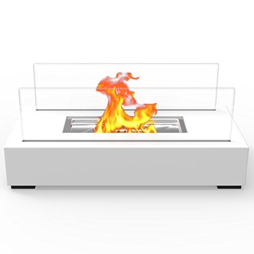 Regal Flame Indoor Outdoor Utopia Ventless Tabletop Portable Bio Ethanol Fireplace - White