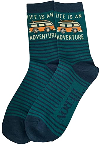 Purple Possum® Mens Socks Campervan Pattern Novelty Fun Striped...